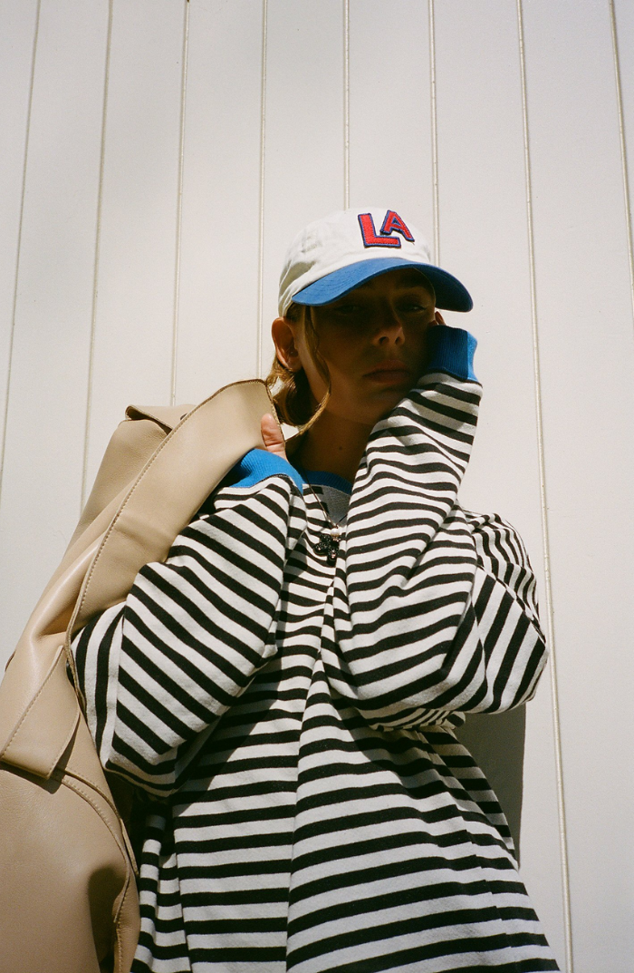 Women's Striped Oversized Crew Neck Sweater - Image 6