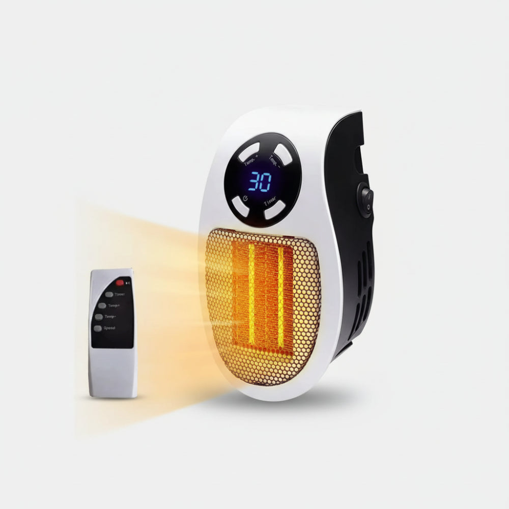 Compact Electric Heater – Energy-Efficient 500W Wall Heating with Remote Control for Rooms up to 20m² – Perfect for a Stylish and Cozy Evening in a Warm Home