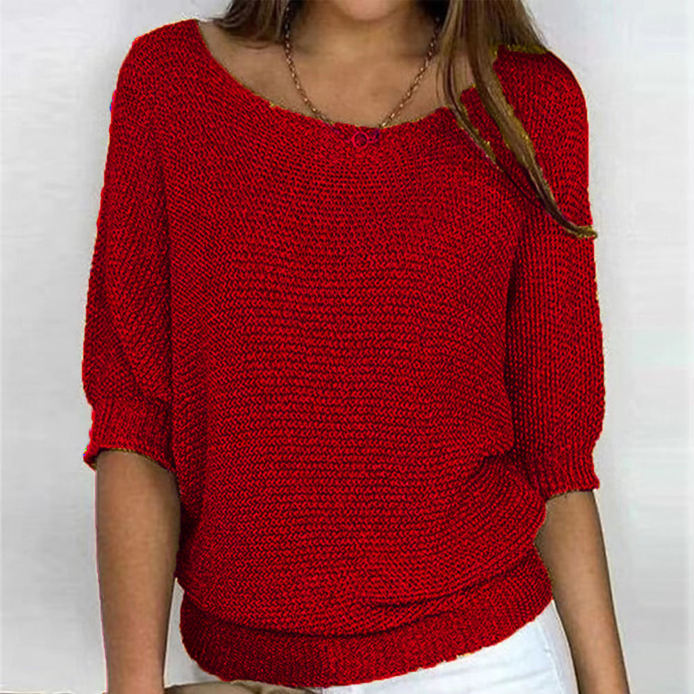 Women's Elbow Sleeve Pullover Sweater - Image 12