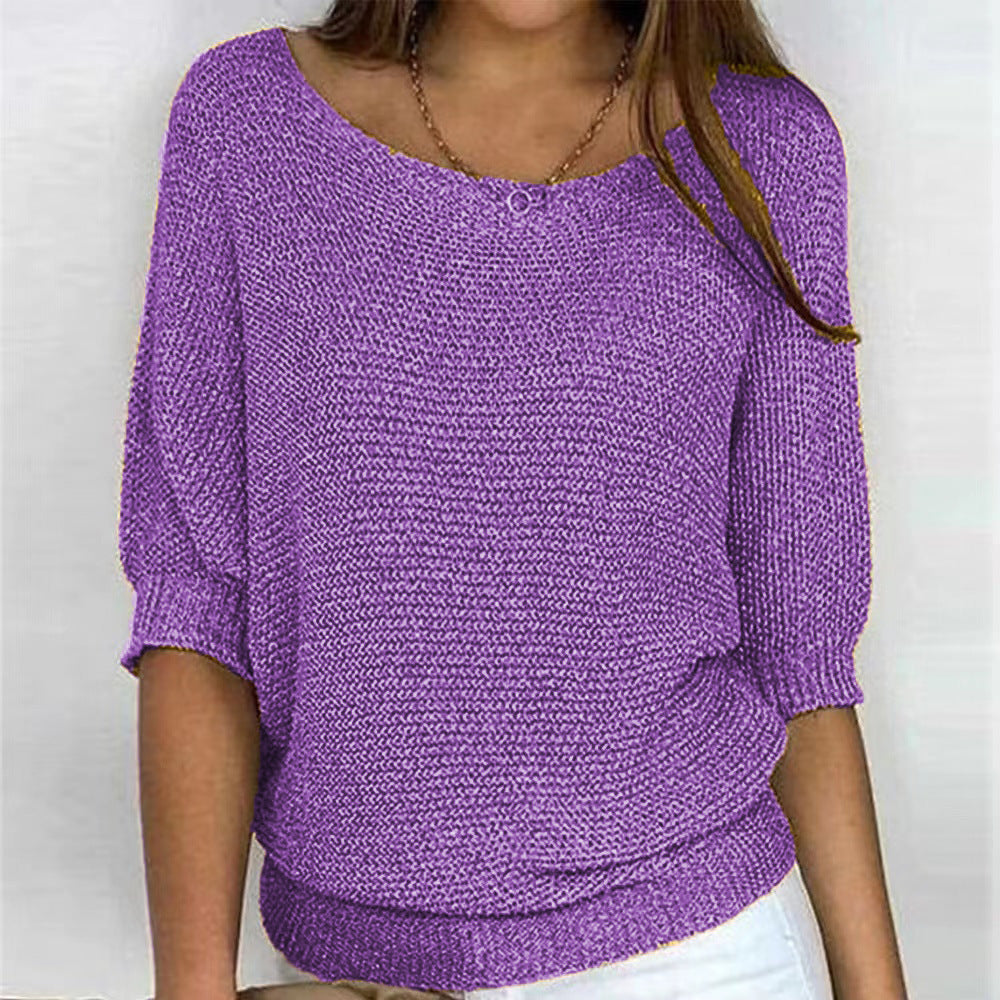 Women's Elbow Sleeve Pullover Sweater - Image 8
