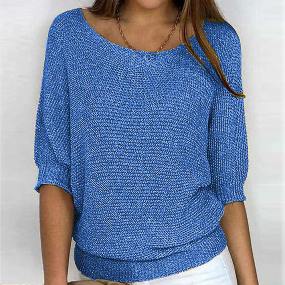 Women's Elbow Sleeve Pullover Sweater - Image 4