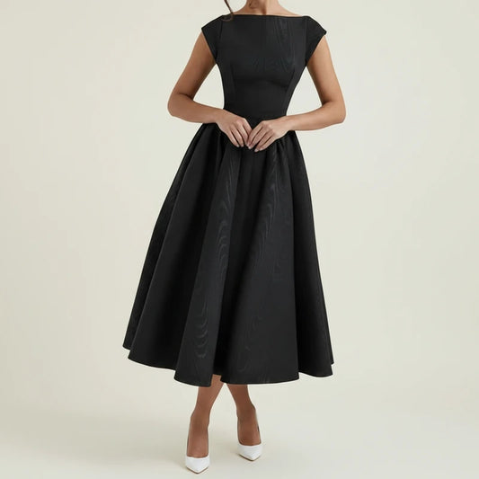 Women's Cap Sleeve A-Line Midi Dress