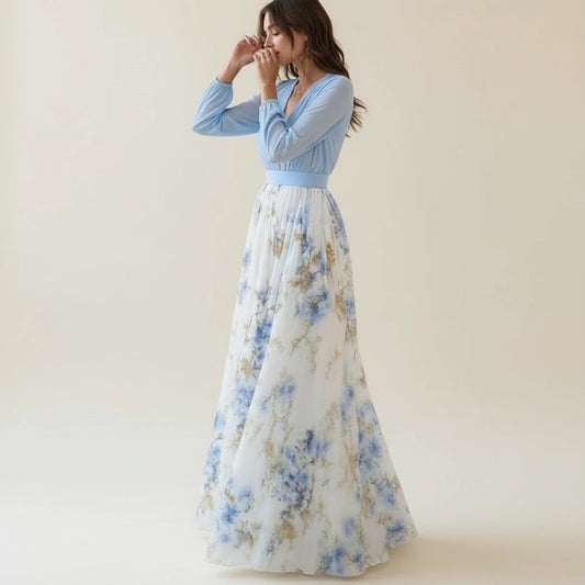Women's Floral A-Line Maxi Dress
