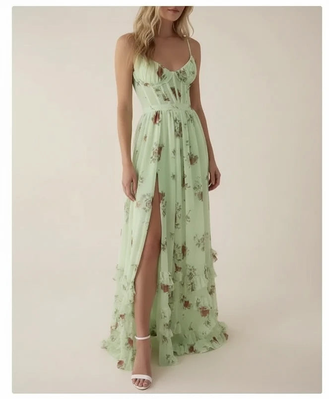 Women's Floral A-Line Maxi Dress