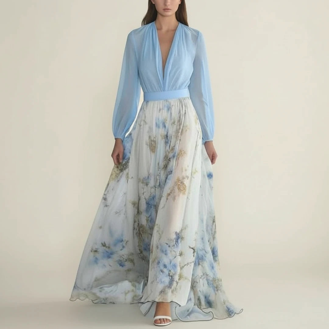 Women's Floral A-Line Maxi Dress