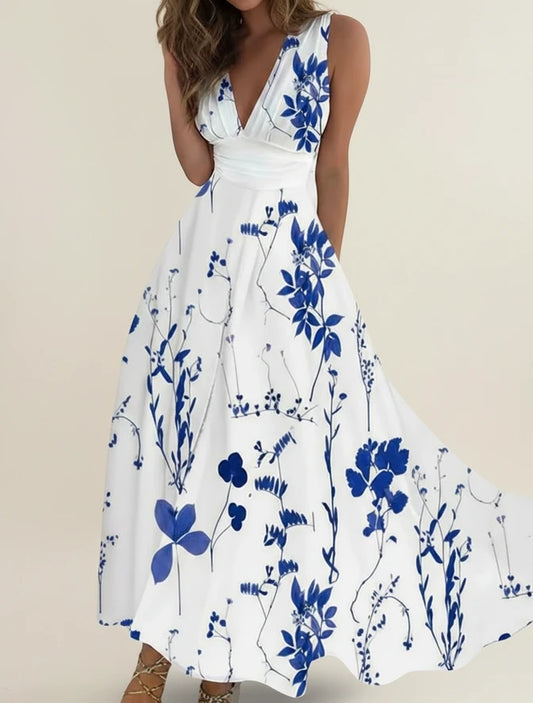 Women's Floral A-Line Maxi Dress