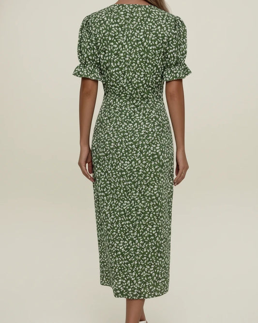 Women's Floral Wrap Midi Dress