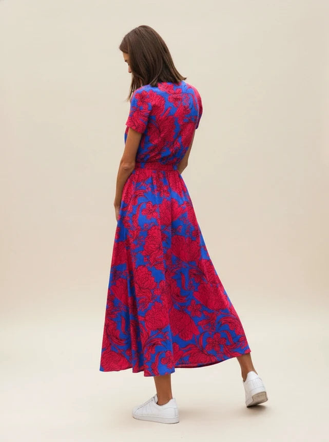 Women's Floral Wrap Midi Dress