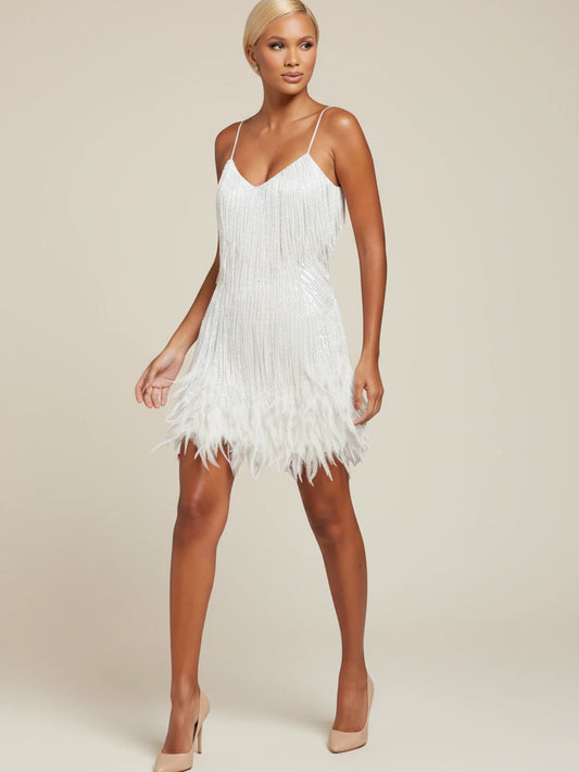 Women's Fringe Cocktail Mini Dress