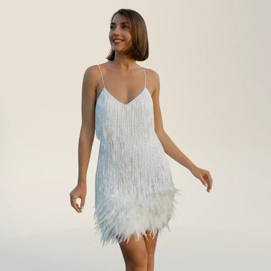 Women's Fringe Cocktail Mini Dress