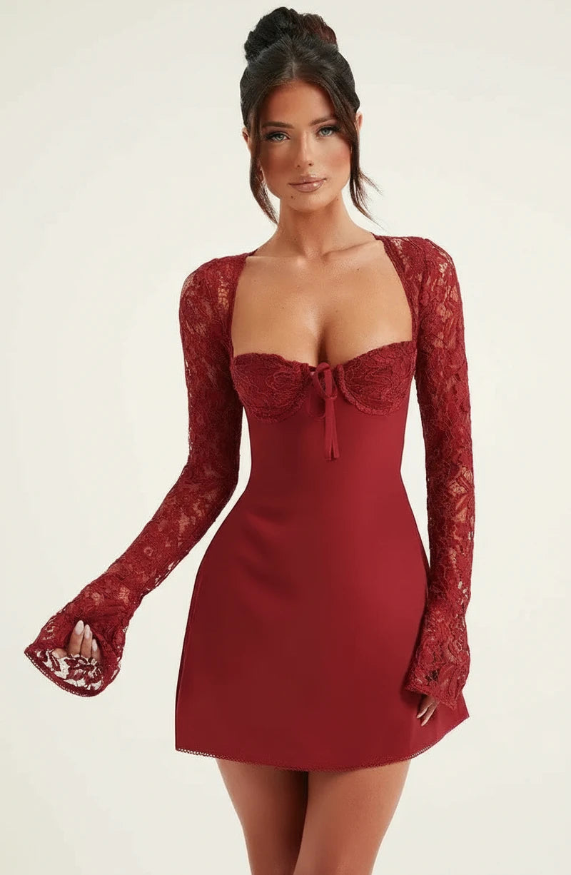 Women's Long Sleeve A-Line Mini Dress