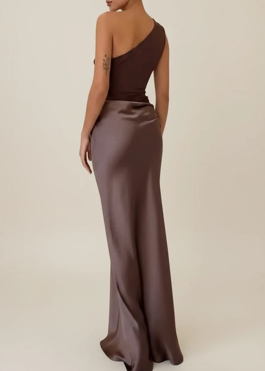 Women's One Shoulder Evening Maxi Dress
