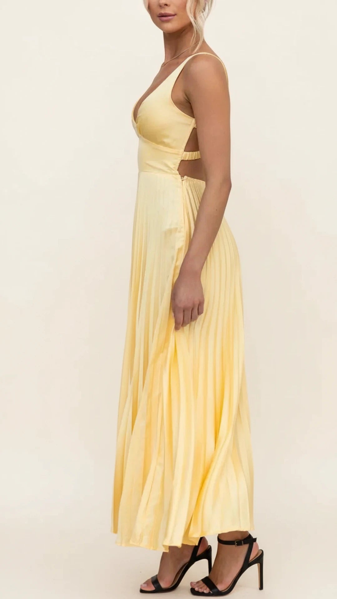 Women's Pleated A-Line Maxi Dress