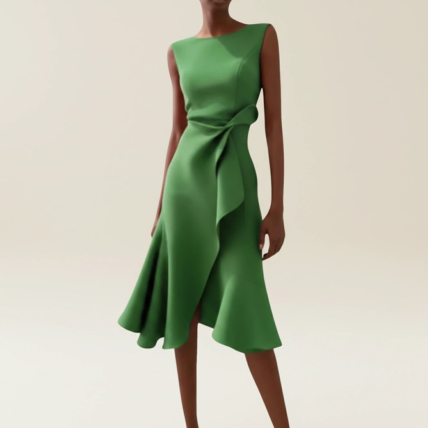 Women's Ruffle A-Line Midi Dress