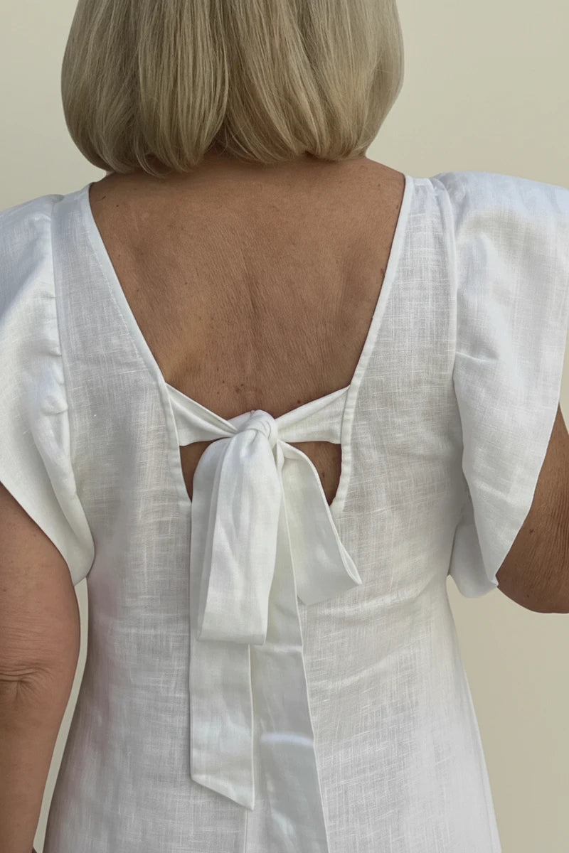 Women's Ruffle Sleeve Midi Dress