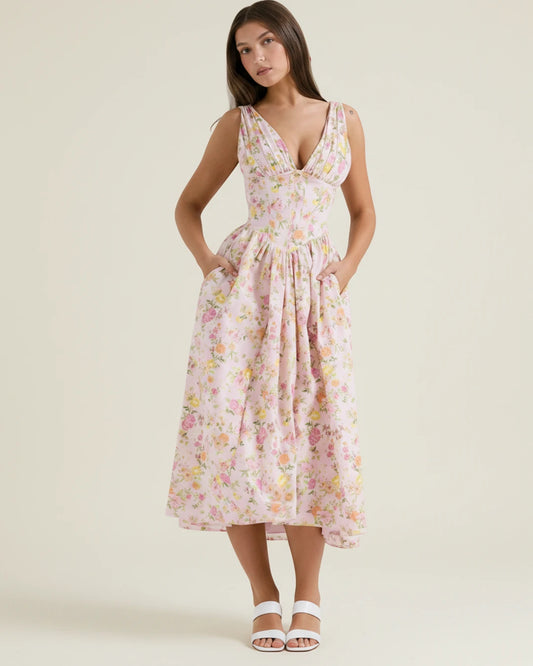 Women's Sleeveless A-Line Midi Dress