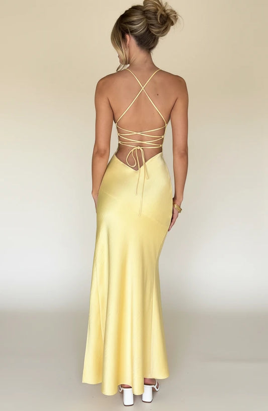 Women's Thigh-Slit Slip Maxi Dress