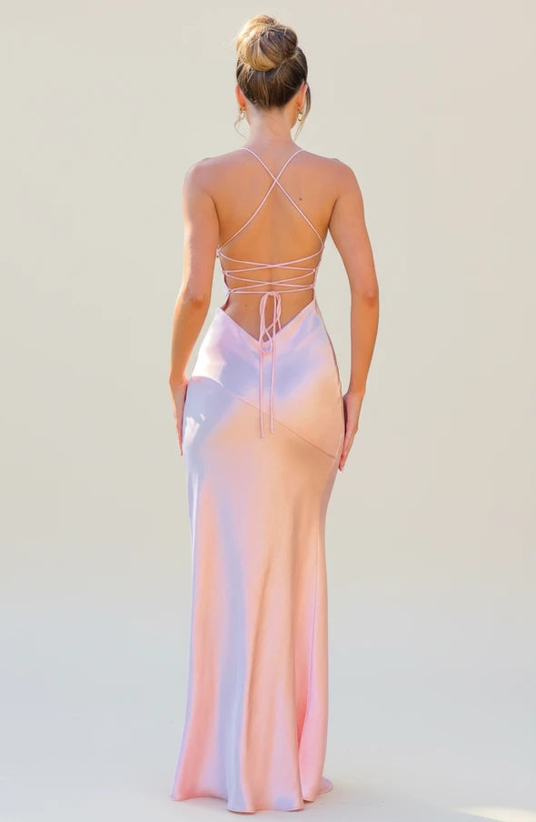 Women's Thigh-Slit Slip Maxi Dress