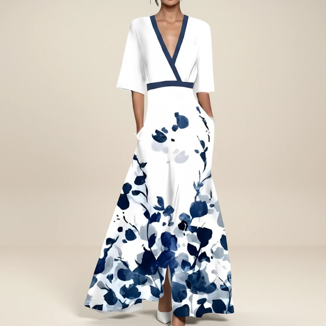 Women's V-Neck Wrap Maxi Dress