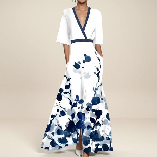 Women's V-Neck Wrap Maxi Dress