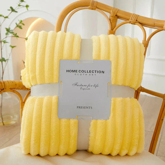 Blanket Striped Throw Ribbed Texture Bed Sofa Layer