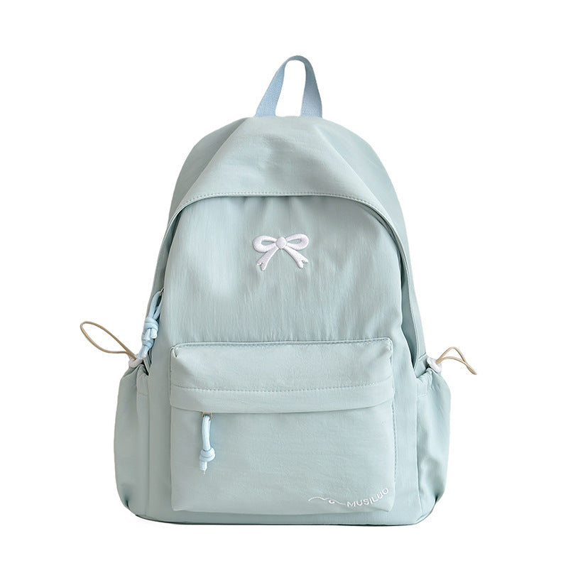Casual Bow-Embossed School Backpack