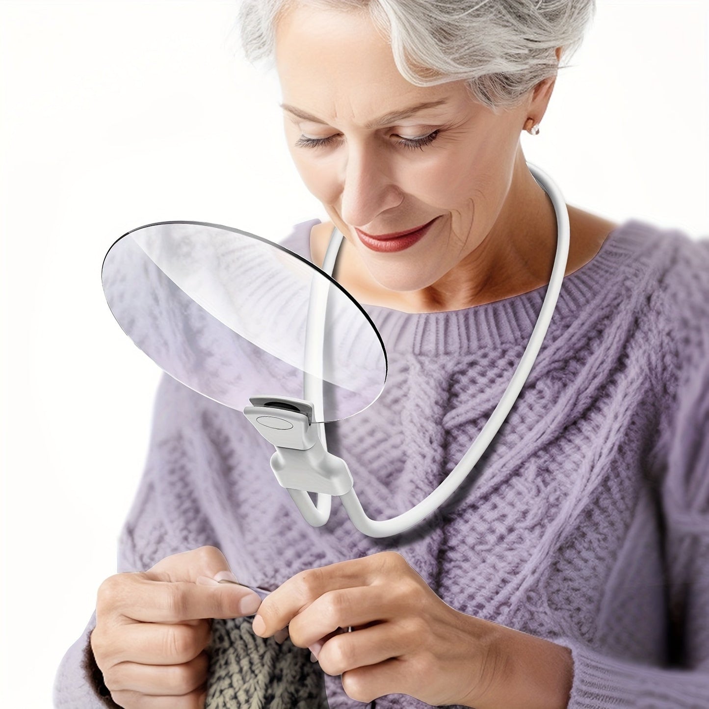 Closora | 5X Magnifying Glass Pro – Hands-free adjustable neck loupe for seniors and people with visual impairments – Perfect for reading, sewing, crafting, and inspection