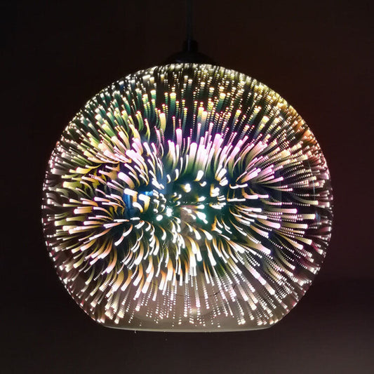 Closora | Modern Creative 3D Colorful Firework Glass 1-Light Dome Pendant Lamp