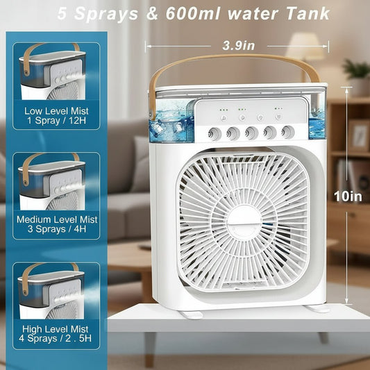 COOLNOVA MINI – Compact Mini Air Cooler with 3 Speeds and Spray Function