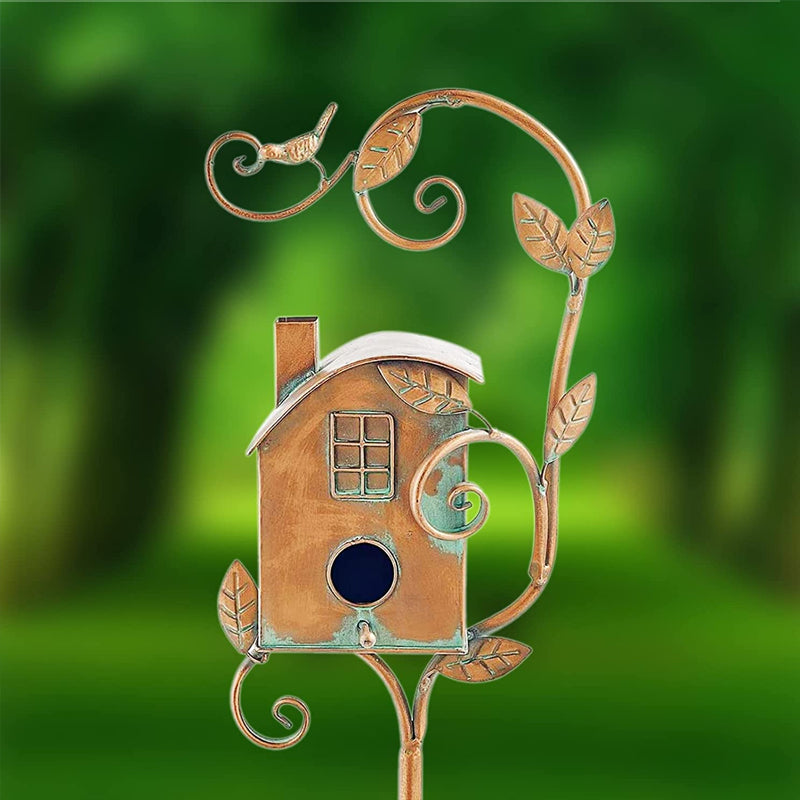 Decorative Birdhouses Garden Stakes Metal Outdoor