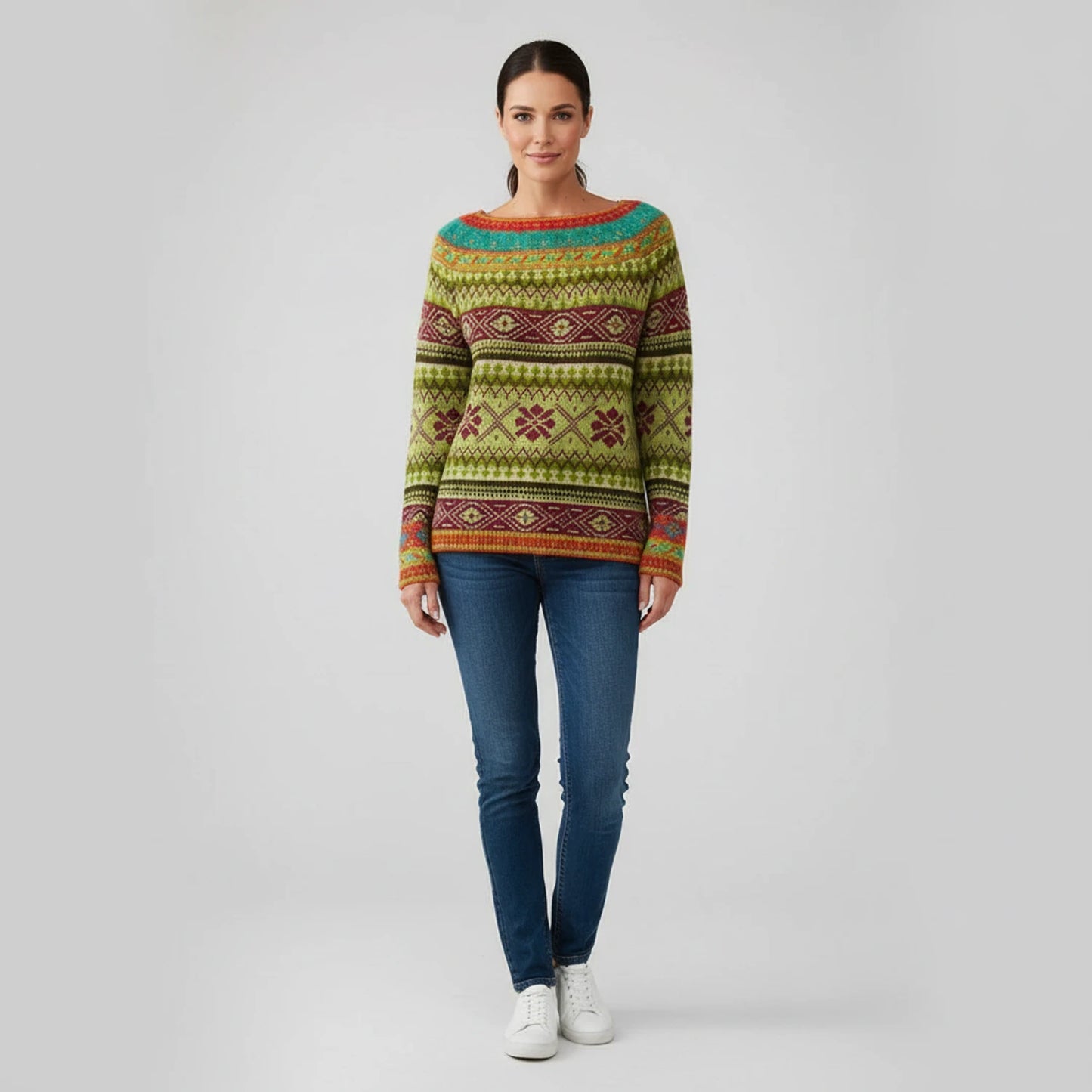 Women's Printed Crewneck Sweater