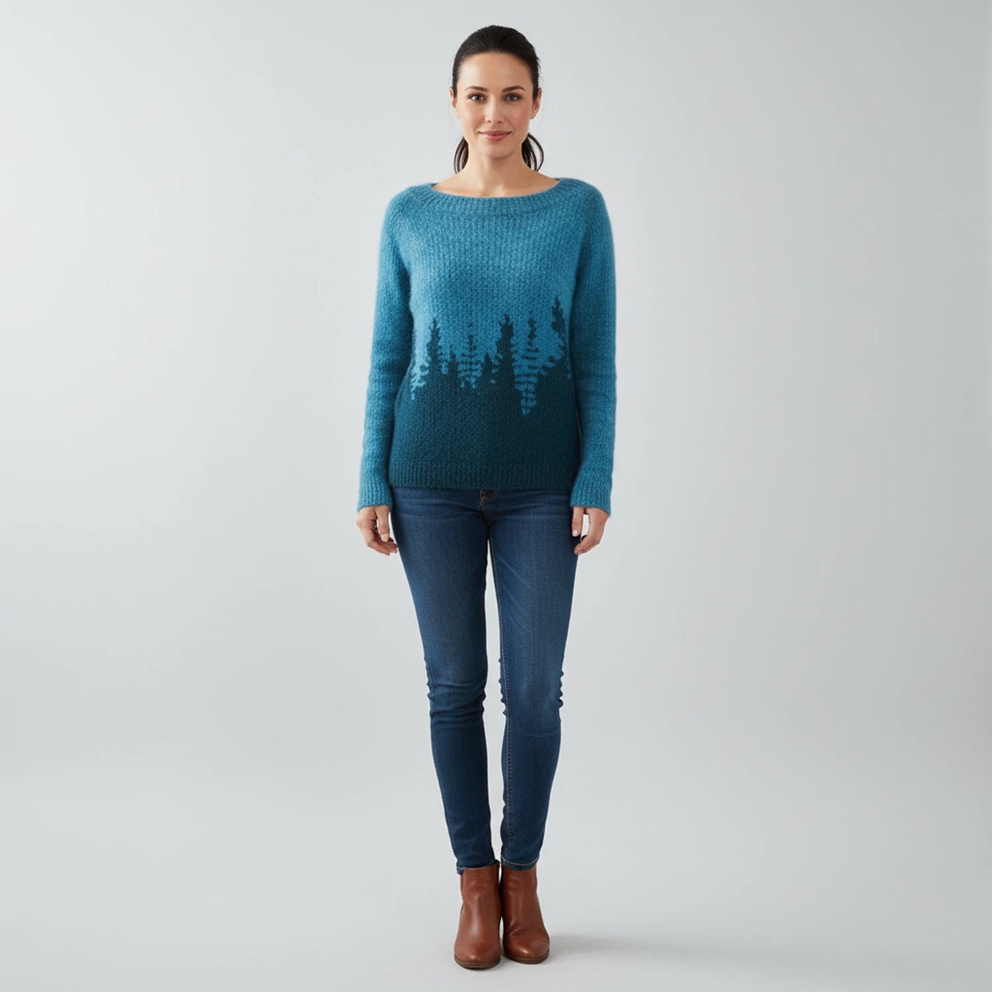 Women's Printed Crewneck Sweater