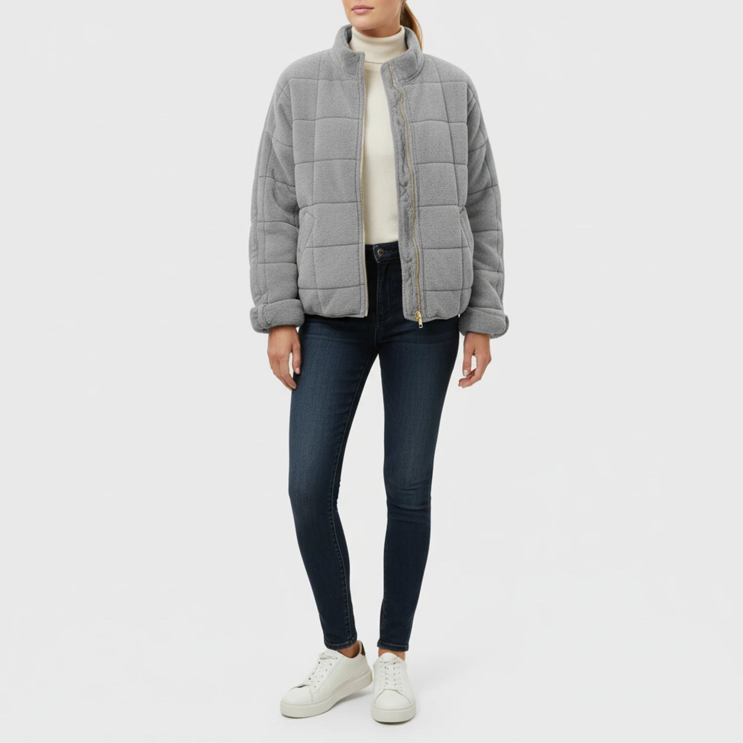 Women's Quilted Bomber Jacket
