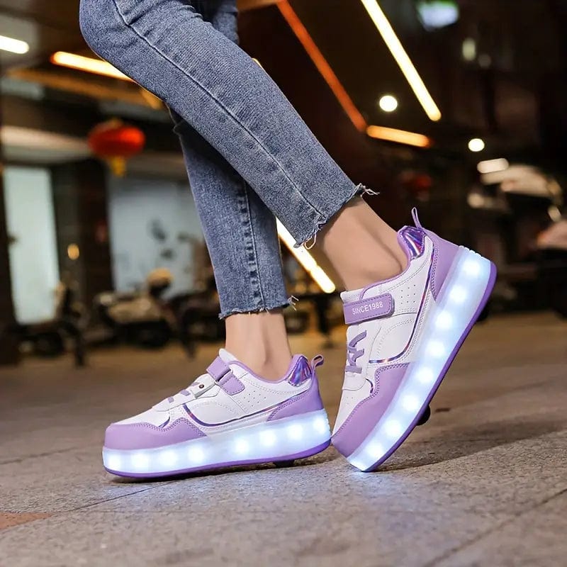 LED Light Sneakers with Retractable Wheels for Kids