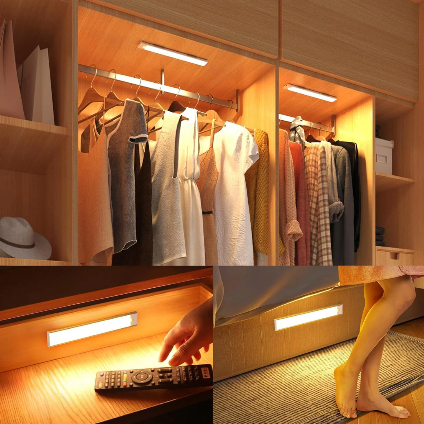 LED Under-Cabinet Light with Motion Sensor – Drill-Free Magnetic Mount
