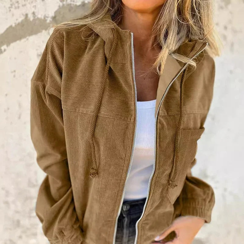Lightweight and Sleek Women's Zip-Up Hooded Jacket