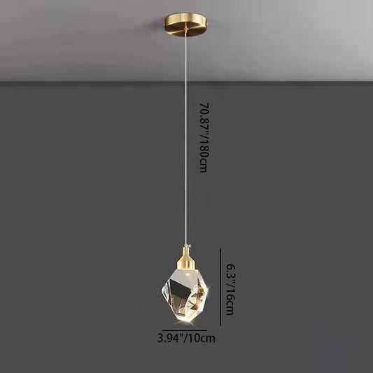 LumiJewel | Luxury Diamond Cube Crystal Iron LED Pendant Light for Bedroom