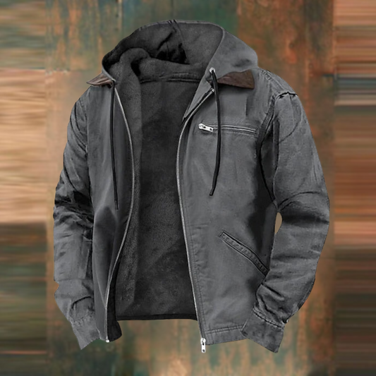 Men's Winter Jacket with Hood and Modern Breathable Design
