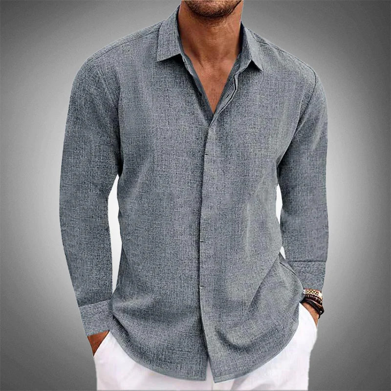 Image of Men's Button-Down Long Sleeve Casual Shirt