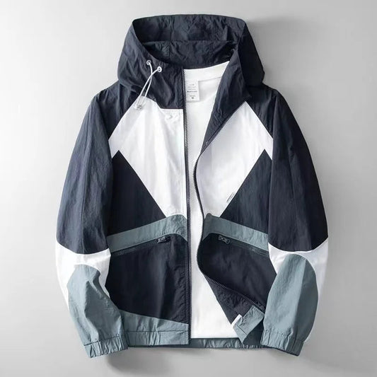 Image of Men's Color Block Hooded Jacket