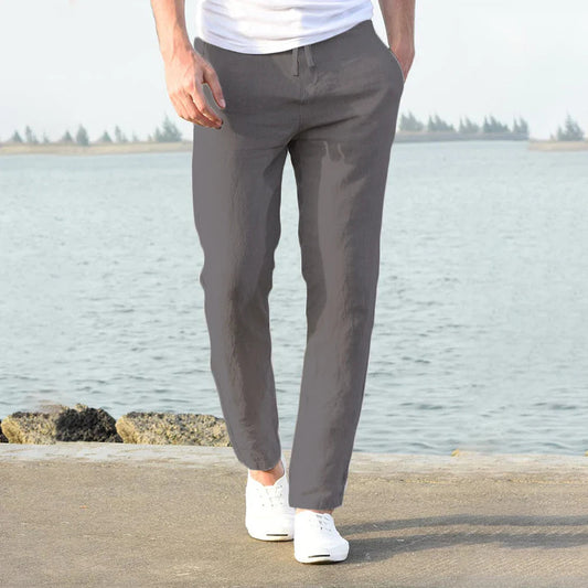Image of Men's Drawstring Straight Leg Casual Pants