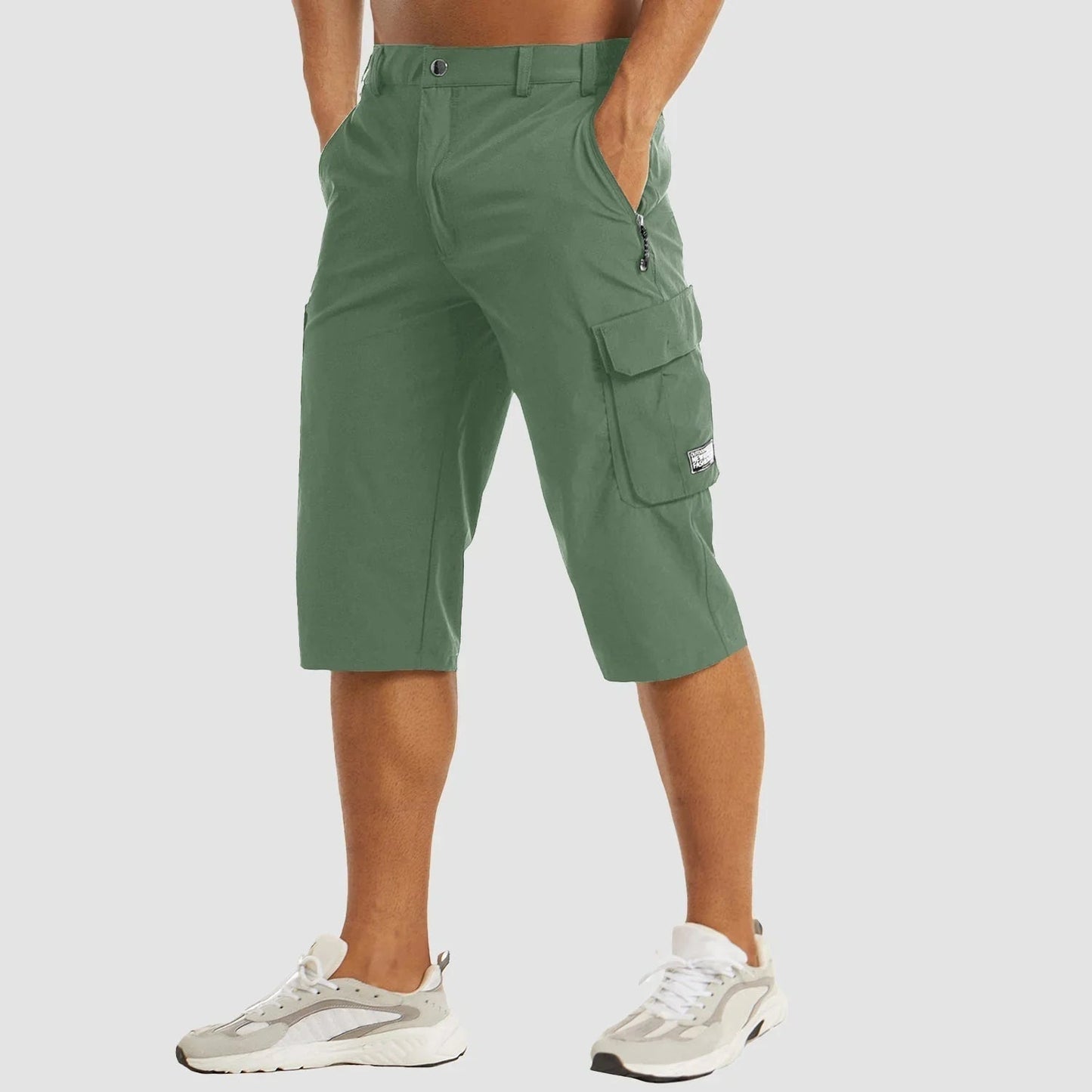 Image of Men's Multi-Pocket Cargo Capri Shorts