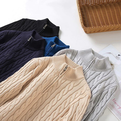Image of Men's Quarter-Zip Cable Knit Sweater