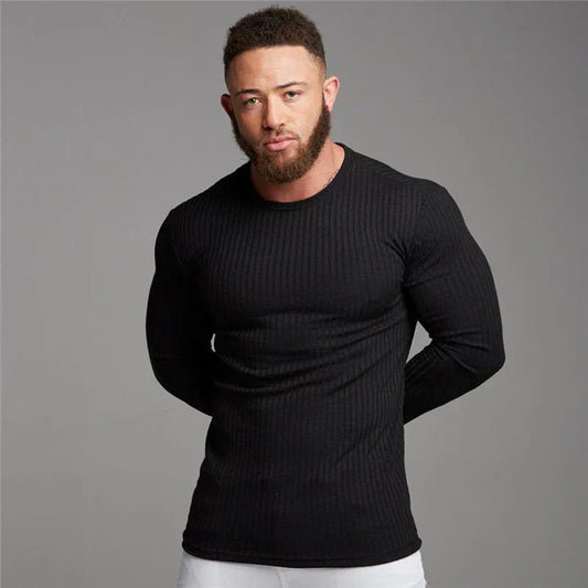 Image of Men's Ribbed Long Sleeve Sweater