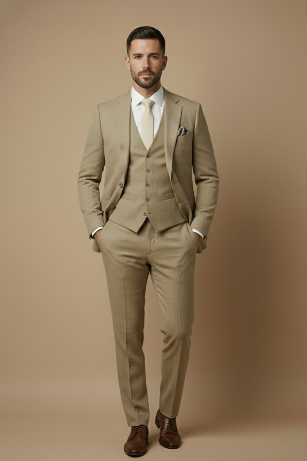 Image of Men's Slim-Fit Three-Piece Suit