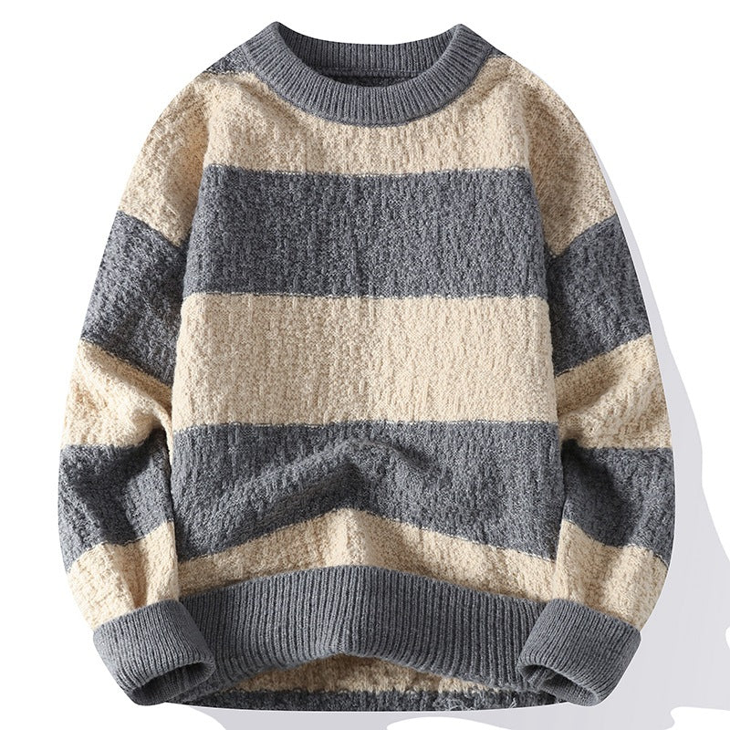 Image of Men's Striped Crew Neck Sweater