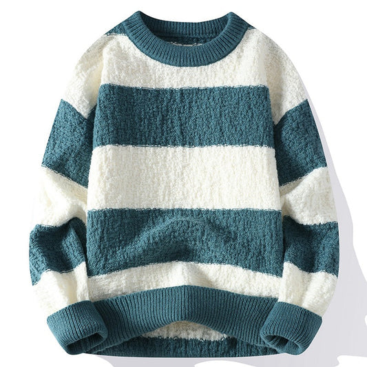 Image of Men's Striped Crew Neck Sweater