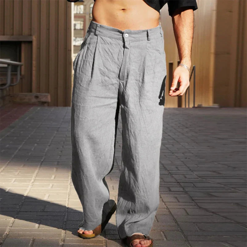 Image of Men's Wide Leg Pleated Casual Pants
