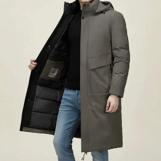 Men's Long Hooded Insulated Parka