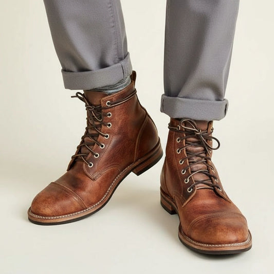 Men's Orthopedic Lace-Up Boots Shoes
